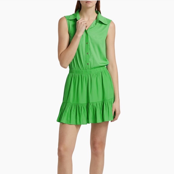 Women’s RAMY BROOK Odette sleeveless green mini Shirtdress- Size small - Picture 3 of 9